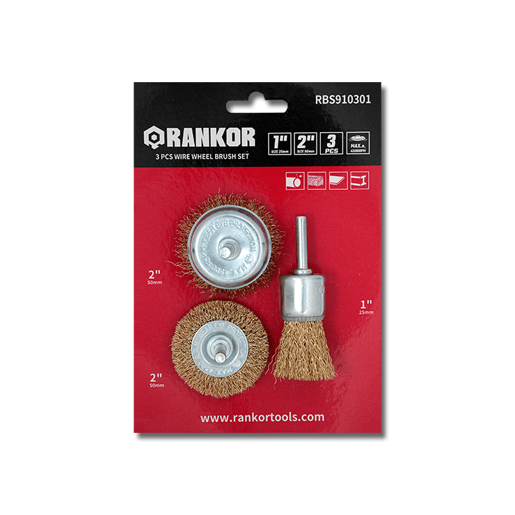 3 Pcs Wire Wheel Brush Set
