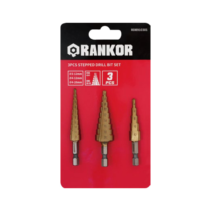 3PCS STEPPED DRILL BIT SET